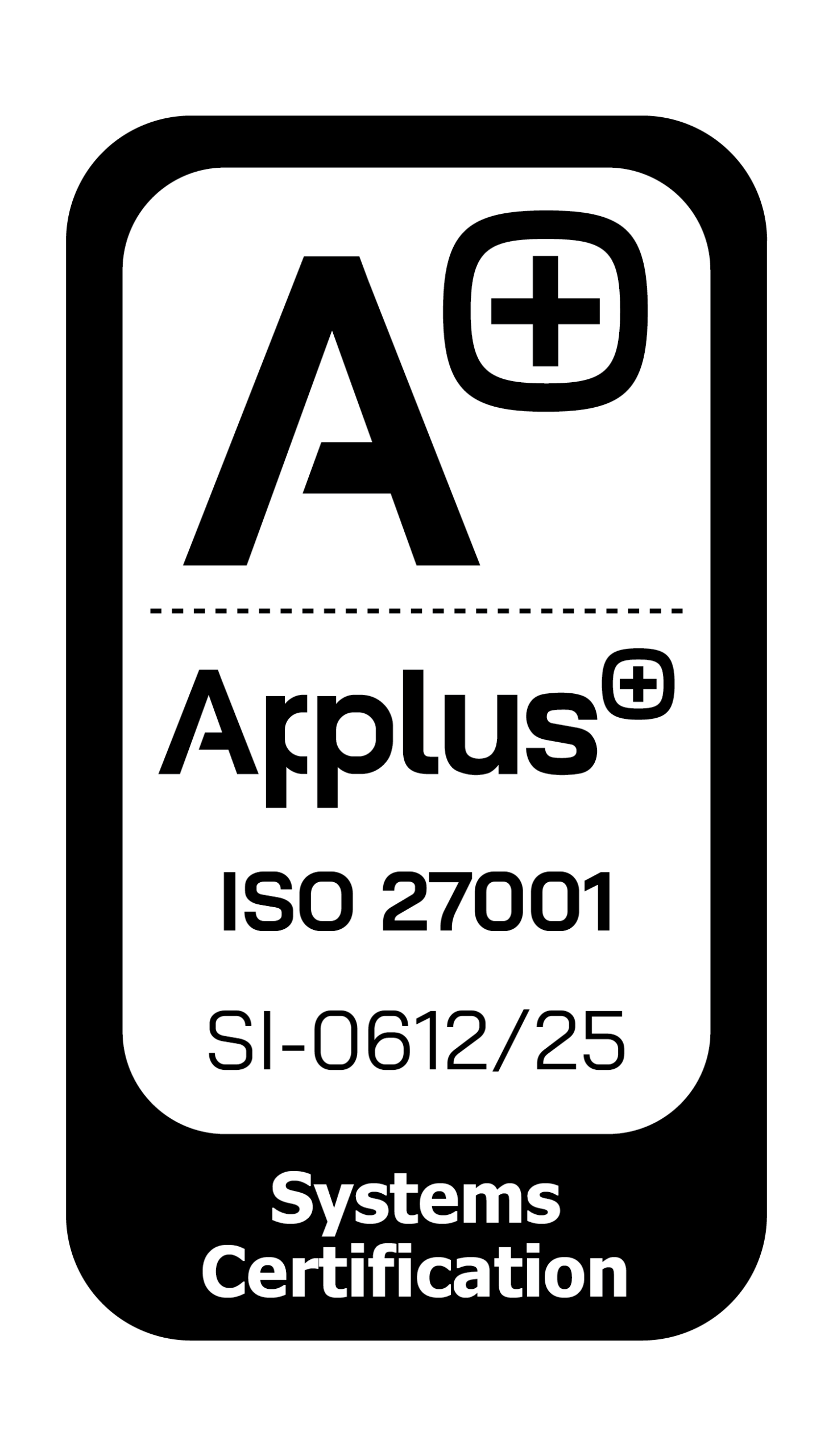 Applus+ ISO 27001 Certified — SI-0612/25